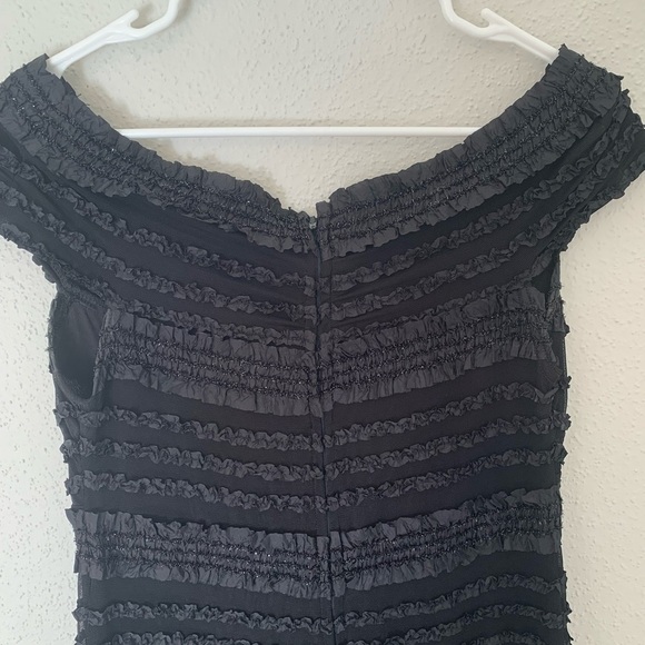 Tadashi Neiman Marcus Ruffle Sparkle Fitted Dress - Picture 5 of 8